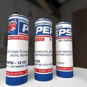 Pepsi or Dr. Pepper Prescription Novelty Tumbler
